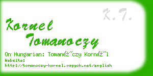 kornel tomanoczy business card
